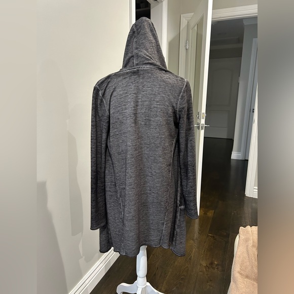 Hooded Long Cardigan with Pockets in XS in Dark Gray - Picture 2 of 5